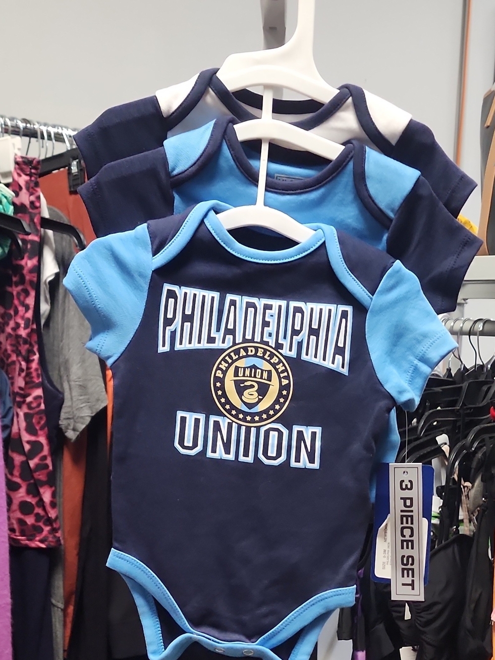 Philadelphia Union Infant Bodysuit Set - Navy & Light Blue - 3 Piece